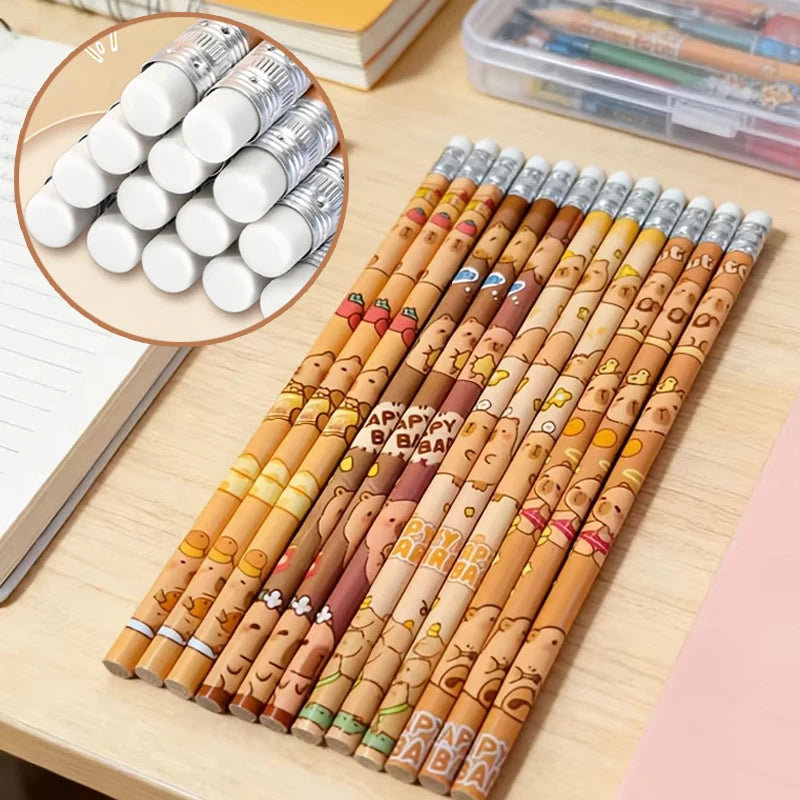 24 Capibara Pencils with Erasers