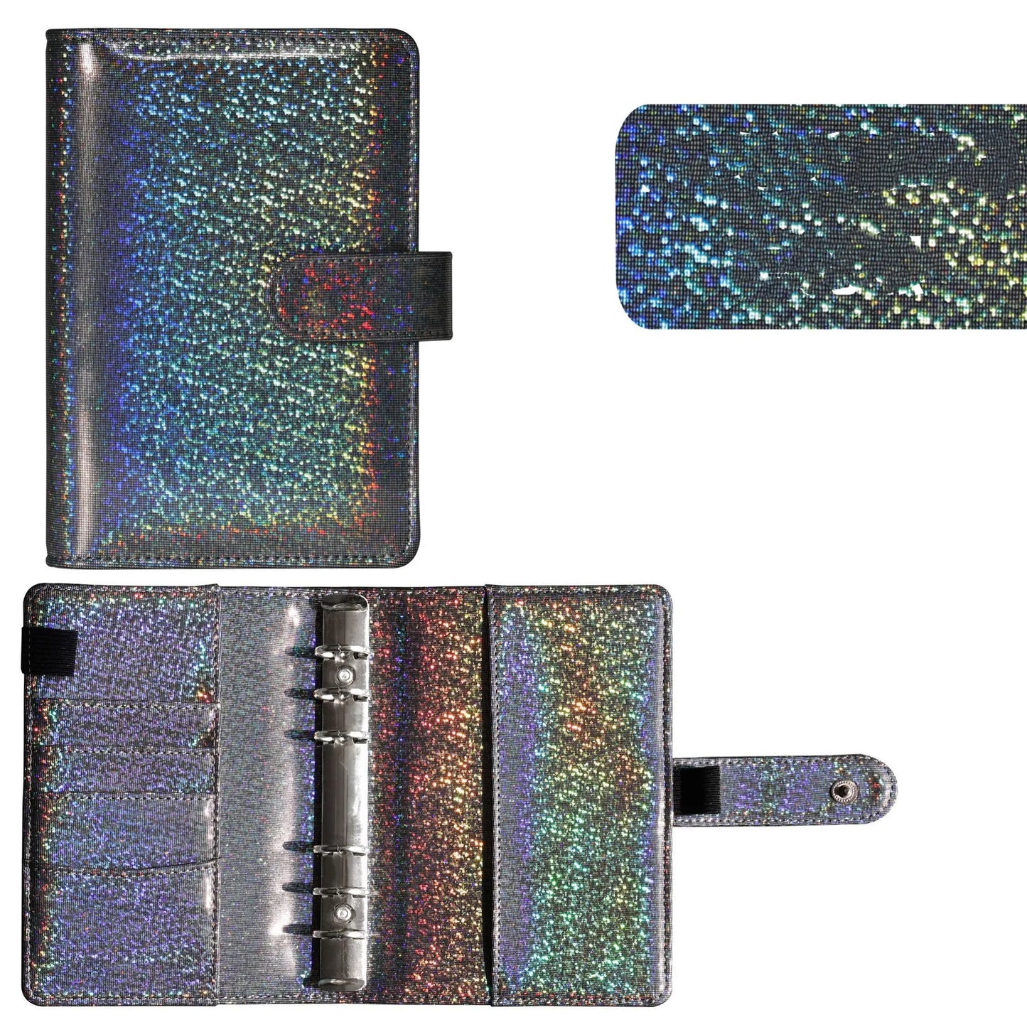 Macaron Glitter Personal size Leather journal