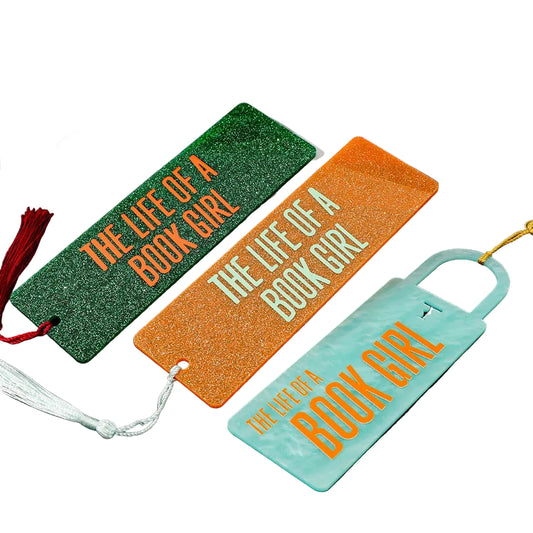 Printed "The life of a book girl" metal Bookmark