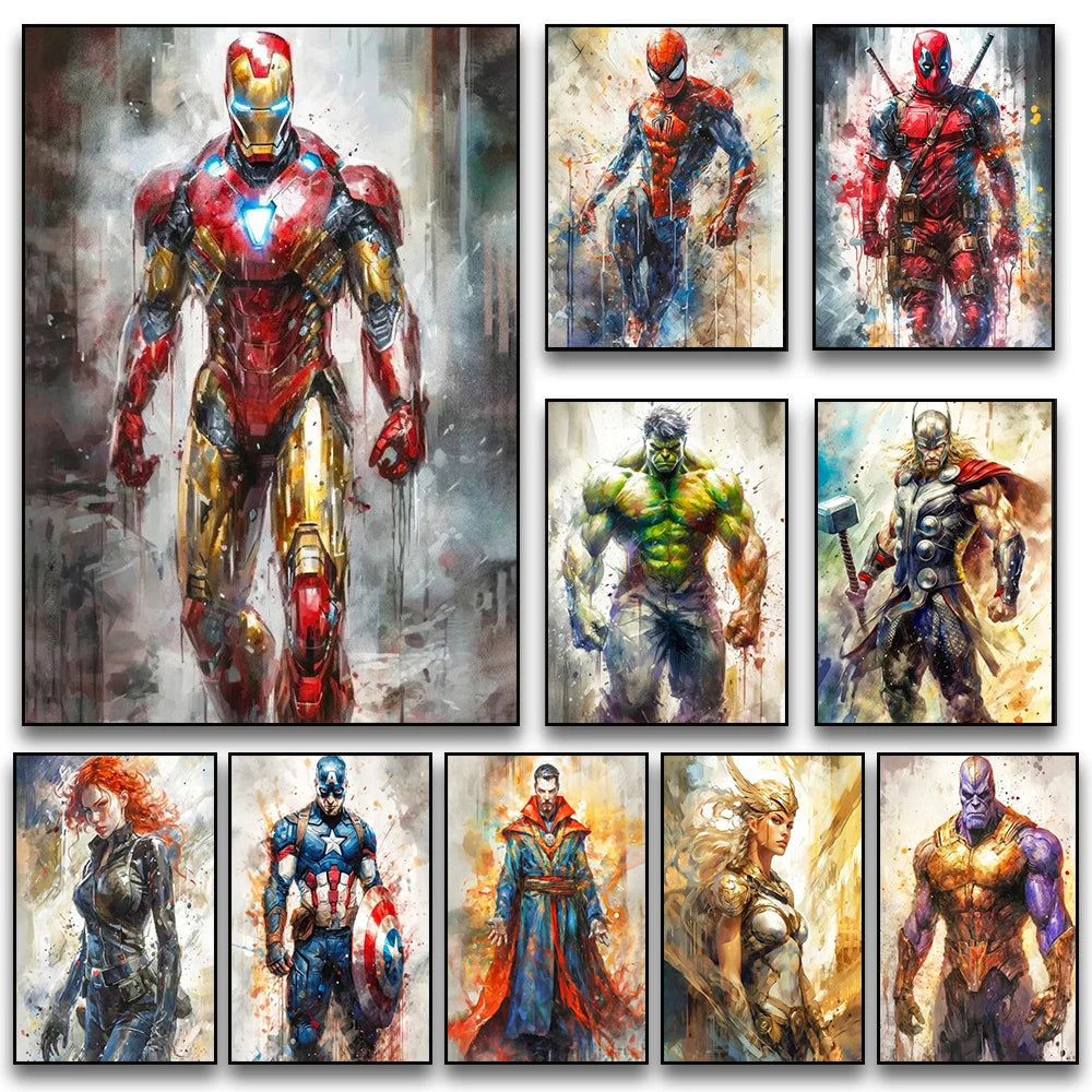Superhero movie wall art poster