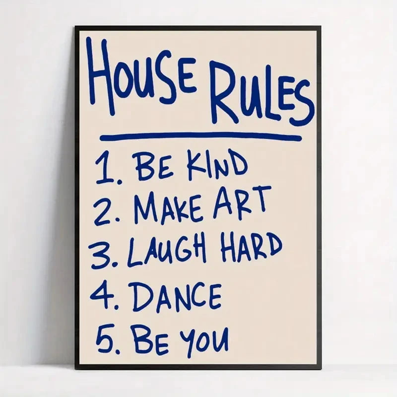 House Rules Wall Art canvas print