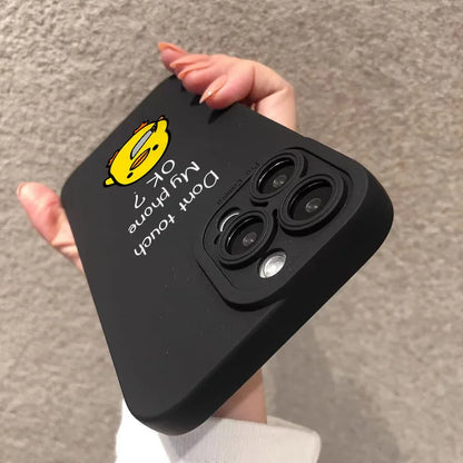 Cute Minimalist Cartoon Duck Silicone Phone Case For iPhone 11,12,13,14,15,16,17