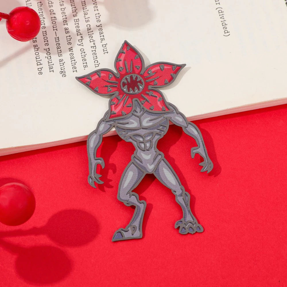 Demogorgon & Flower shaped horror metal bookmarks