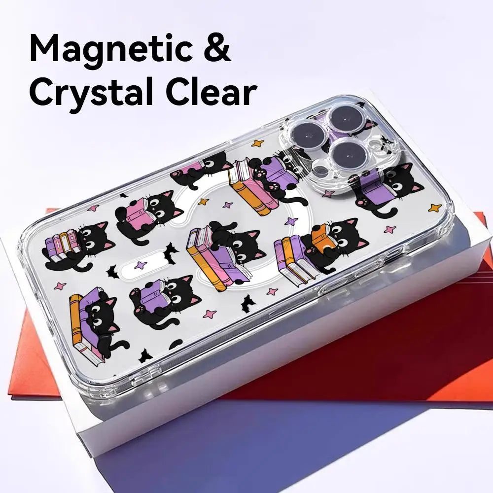Halloween witchy Magnetic Clear Case For IPhone 11,12,13,14,15,15,16,17