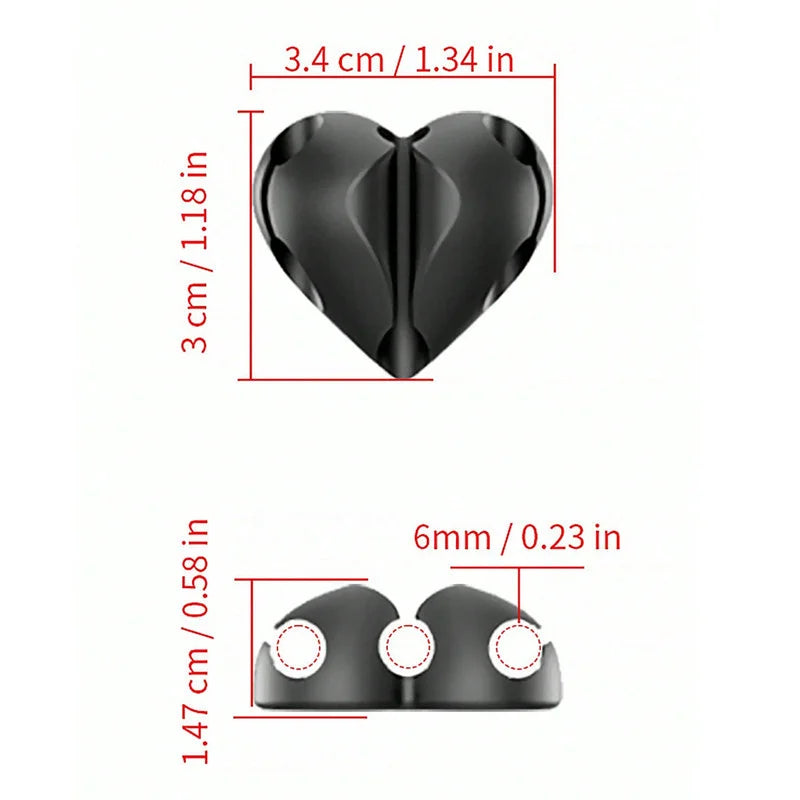 Heart-Shaped Mini Cable Winder Organizers