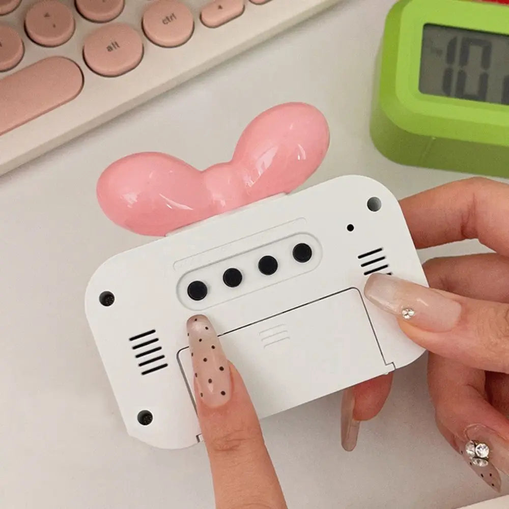 Cute Bowknot LED Digital Clock