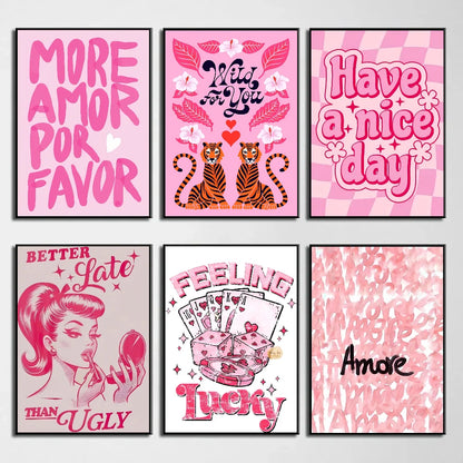 Pink Quote prints wall art poster