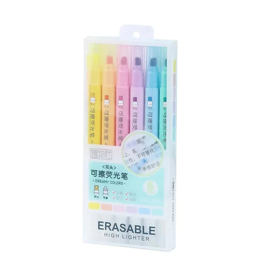 6pcs Erasable Highlighters Pastel Markers