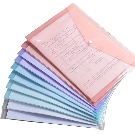 10pcs A4 Transparent Plastic File Folders