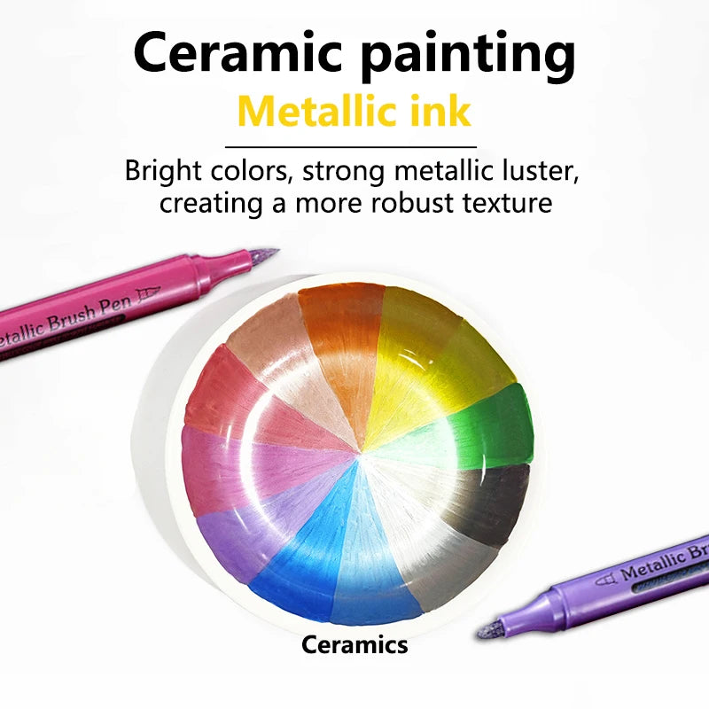 12 Colors Metallic Markers
