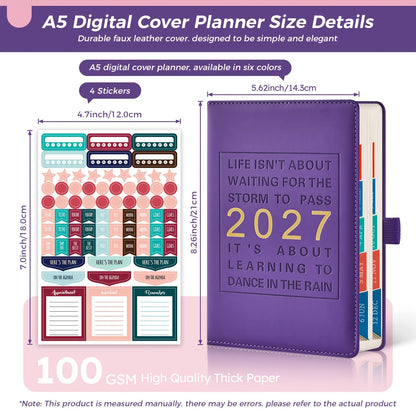 2027 Hardcover Monthly Daily Planner Calendar