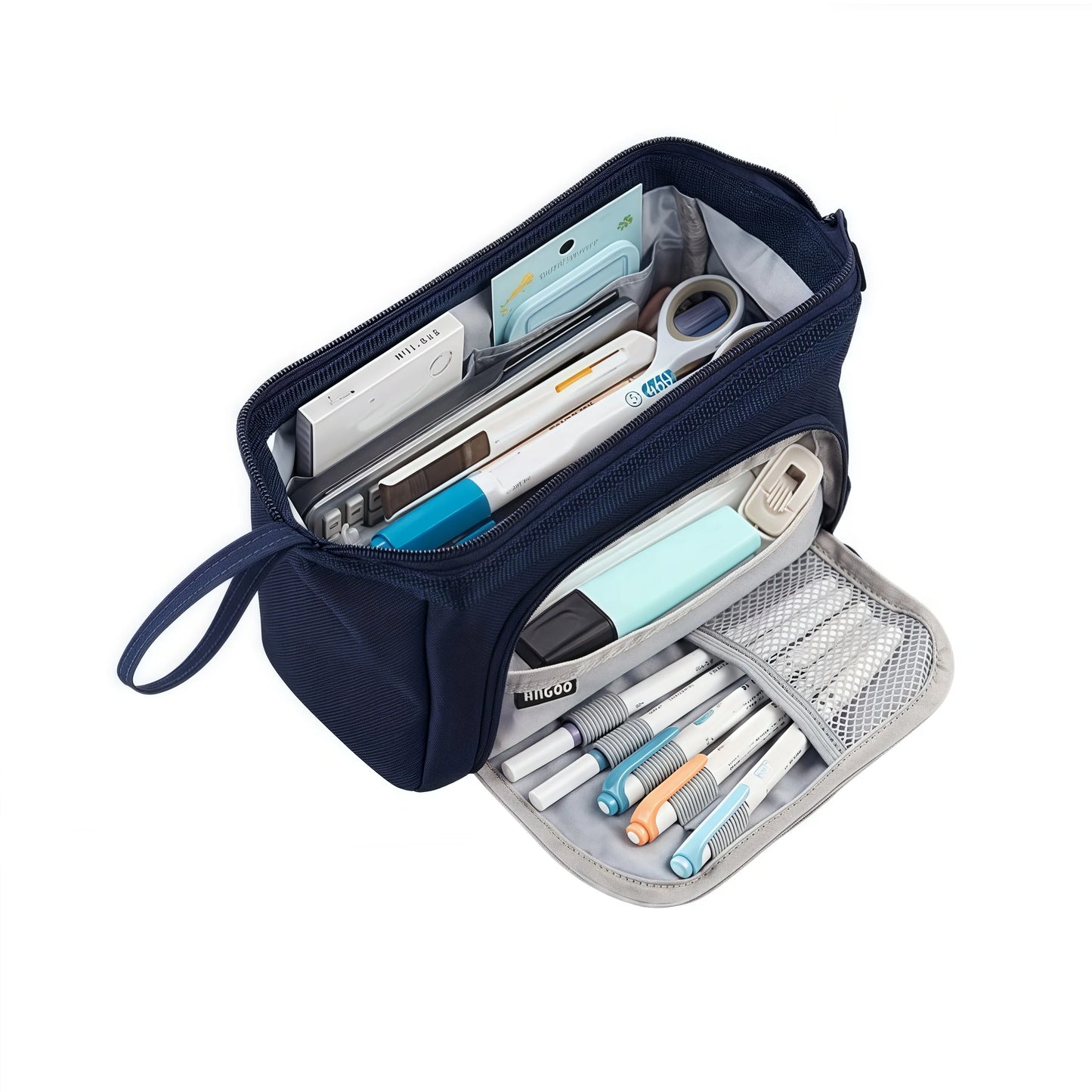 Extra Large Capacity Solid Color Pencil Case