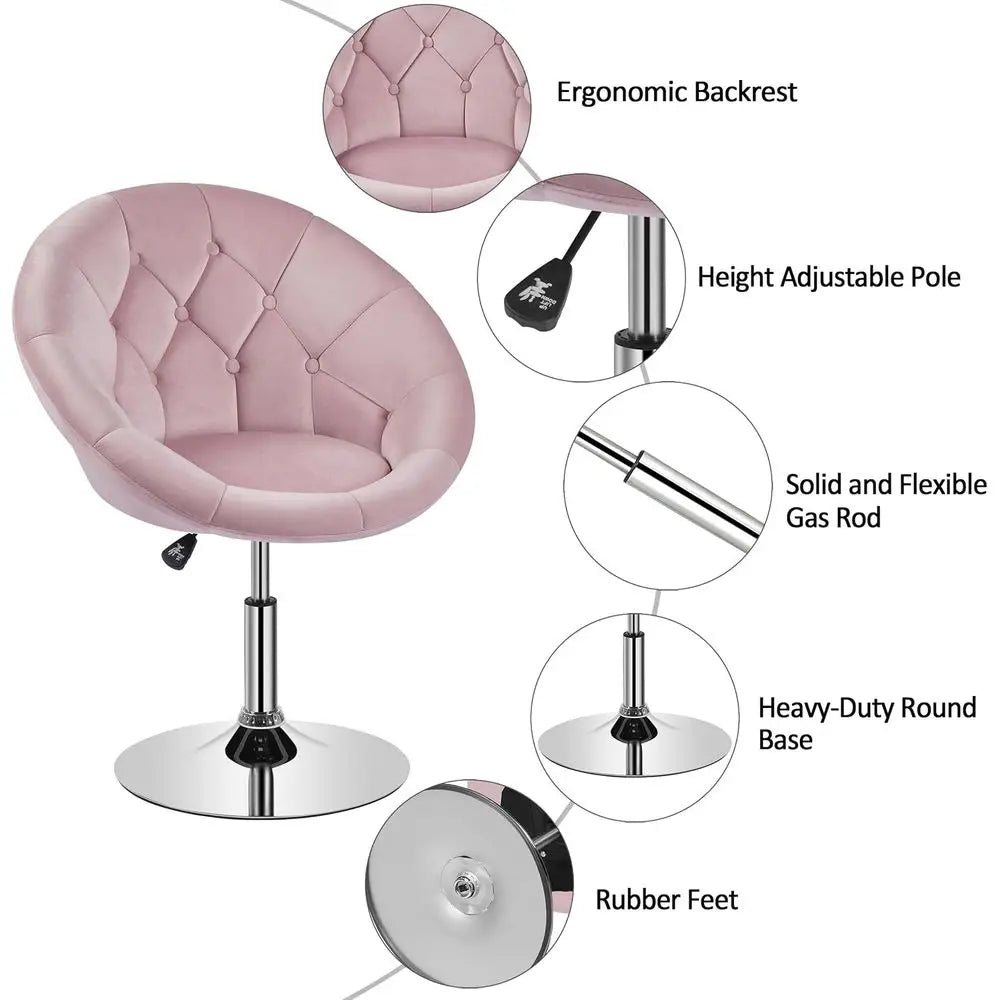 Swivel Velvet Tufted Vanity Chair