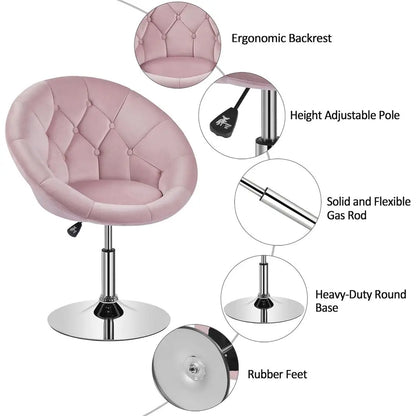 Swivel Velvet Tufted Vanity Chair