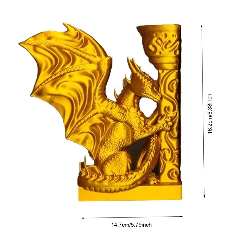 3D Printed Whimsical Dragon Bookends Book Stopper