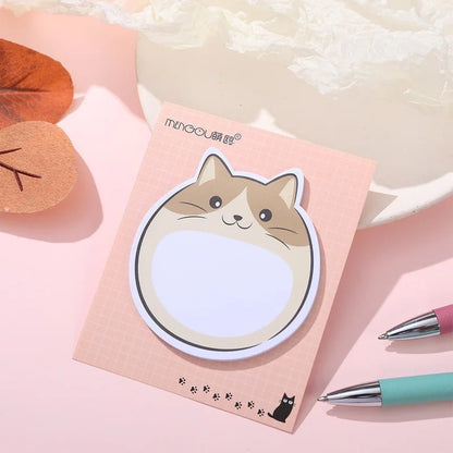 30 Sheets Kawaii Chubby Cat Sticky Notes