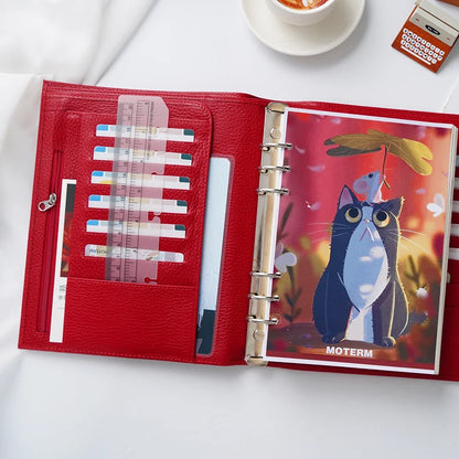 Moterm Firm Pebbled Grain Leather Cherry Red journals