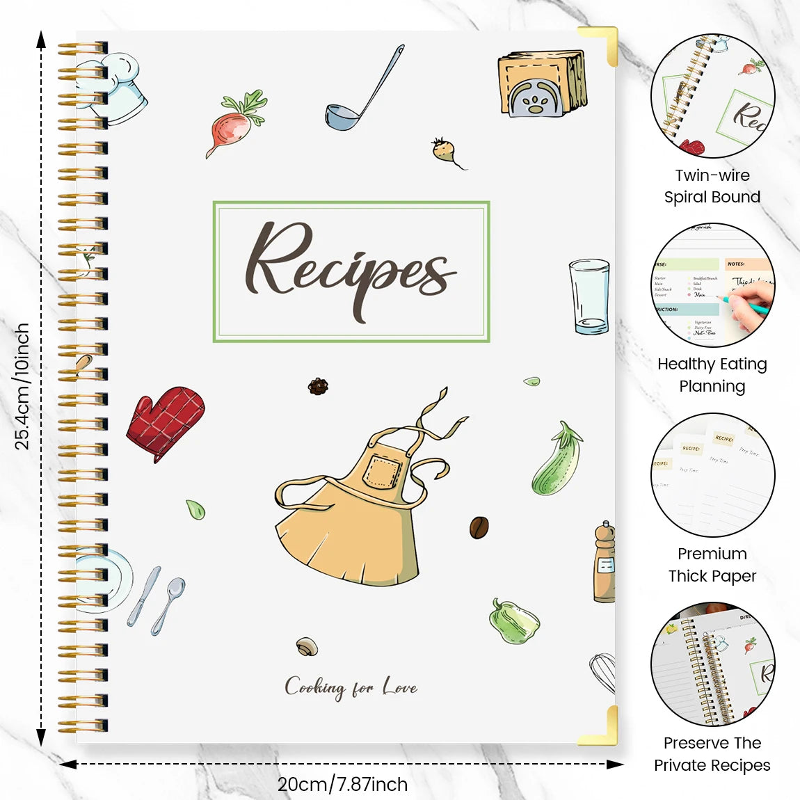 Hardcover 80 page Recipe Book