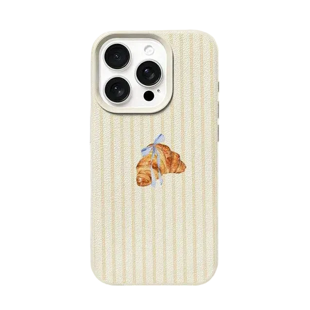 A Striped Croissant-Patterned IPhone 13,14,15,16,17 Case