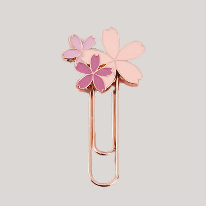 1pc pink Sakura Flowers Metal Bookmark
