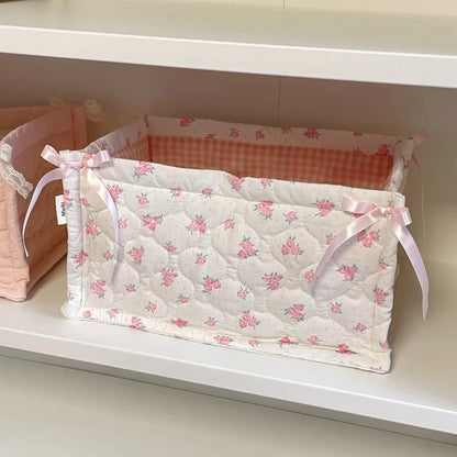 Bow embroidery designed Storage Basket