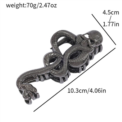 Serpent metal snake claw clip