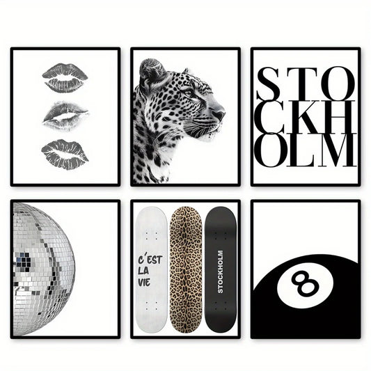 Retro Leopard Cheetah Abstract Canvas Print wall art