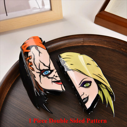Horror Series half face Hair Claw clips