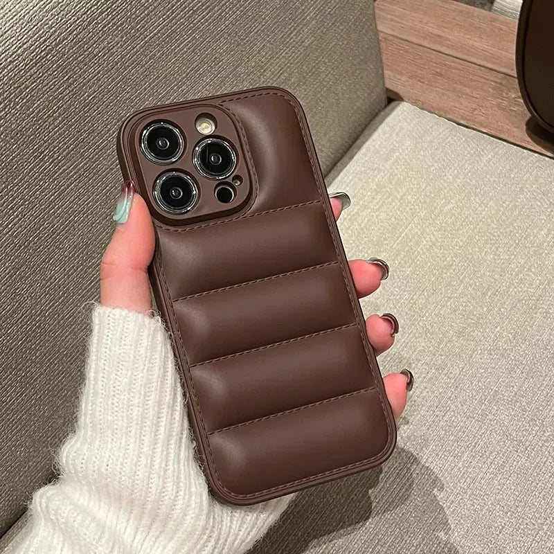 Puff jacket silicon case for iPhone 11,12,13,14,15,16,17