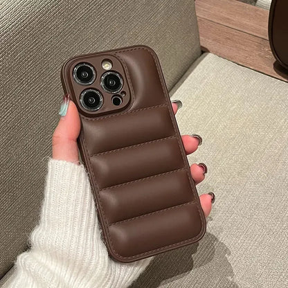 Puff jacket silicon case for iPhone 11,12,13,14,15,16,17