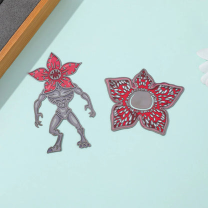 Demogorgon & Flower shaped horror metal bookmarks