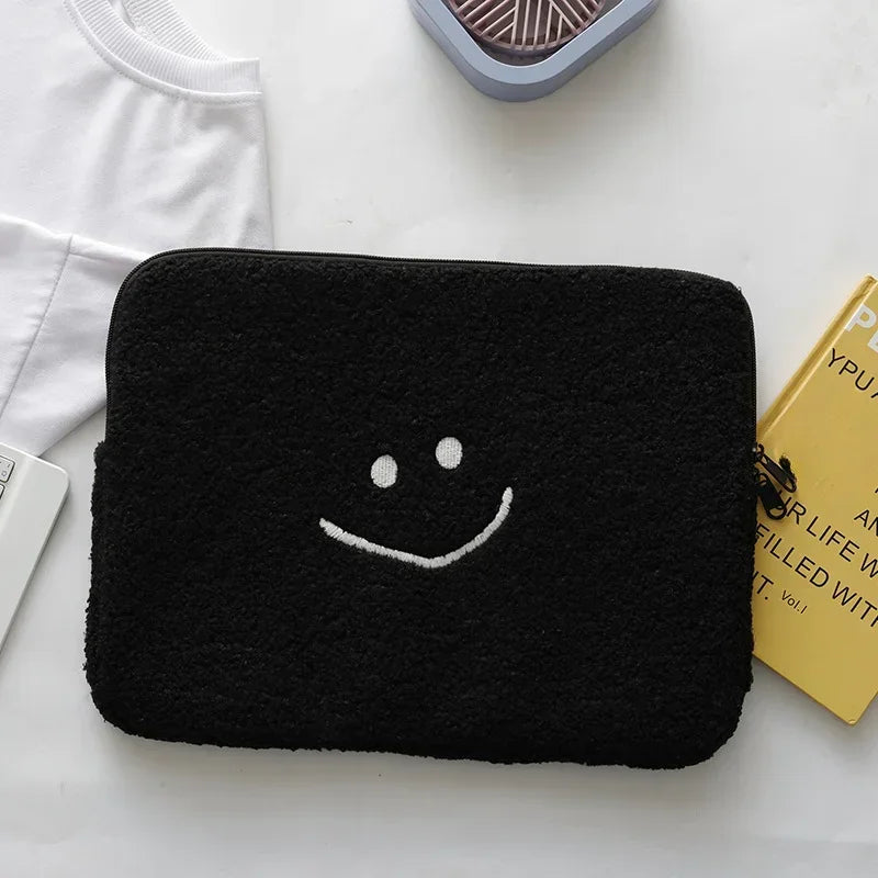 11/13Inch smiley face Plush Laptop Carrying Sleeve case