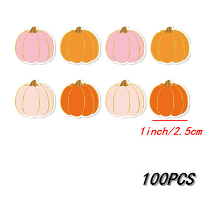 100-500pcs Halloween Pumpkin Stickers
