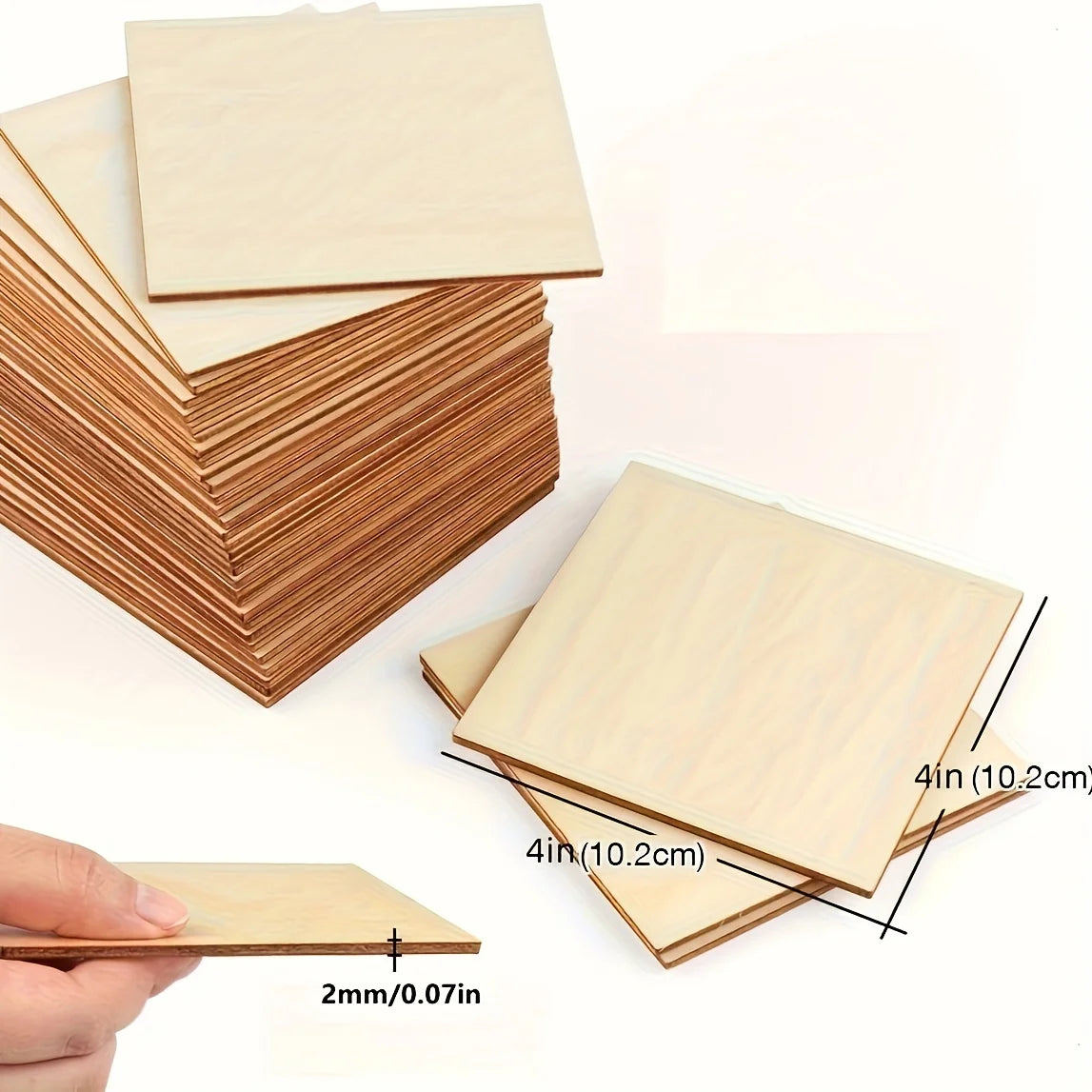 10Pcs 4x4 Wood Squares