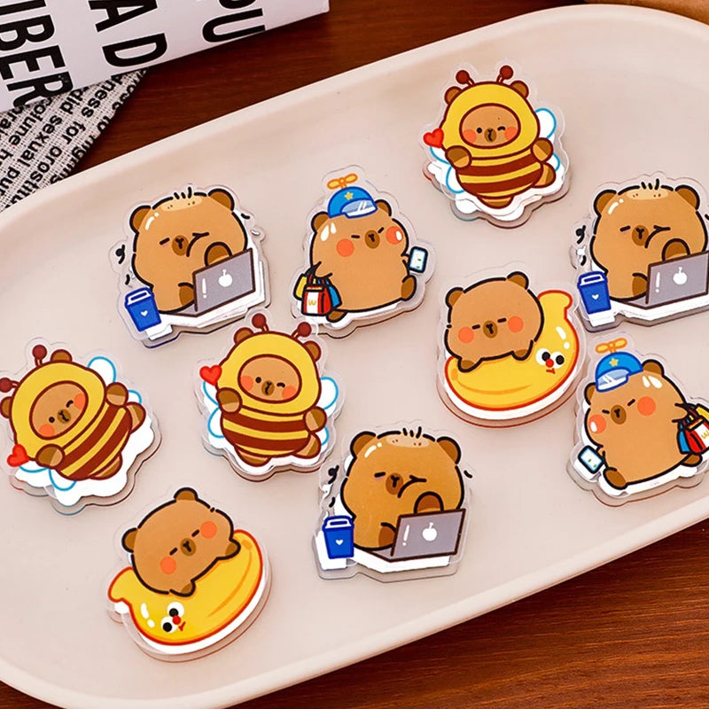 4pcs capybara design Memo Clip