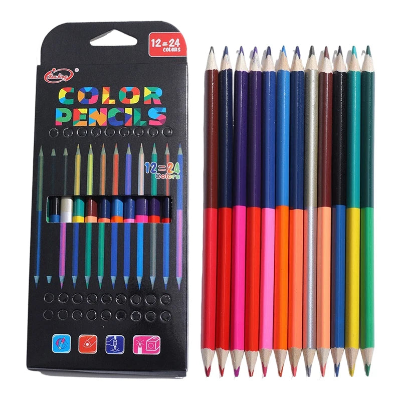 24 Double Headed Color Pencils