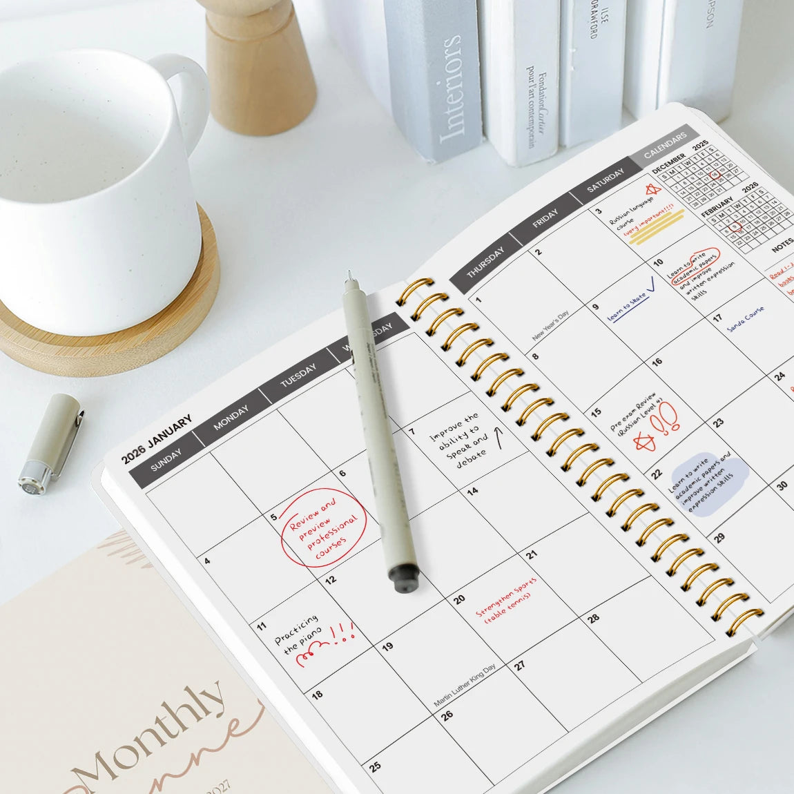 2026-2027 A5 Weekly & Monthly Planner