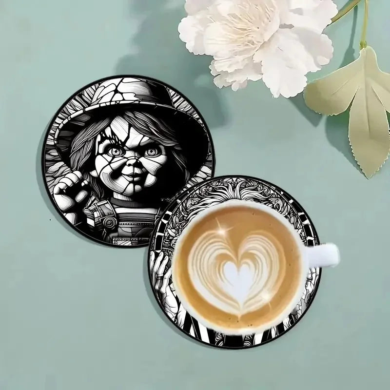 8 pcs horror character themed coasters