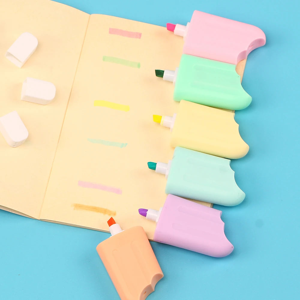 6 Pieces Ice Cream mini Highlighters
