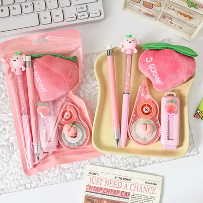 5pcs/set Cartoon with Fruit Stationery Set