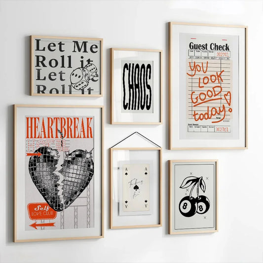 Vintage Old Fashion Disco Billiard Poker Wall Art