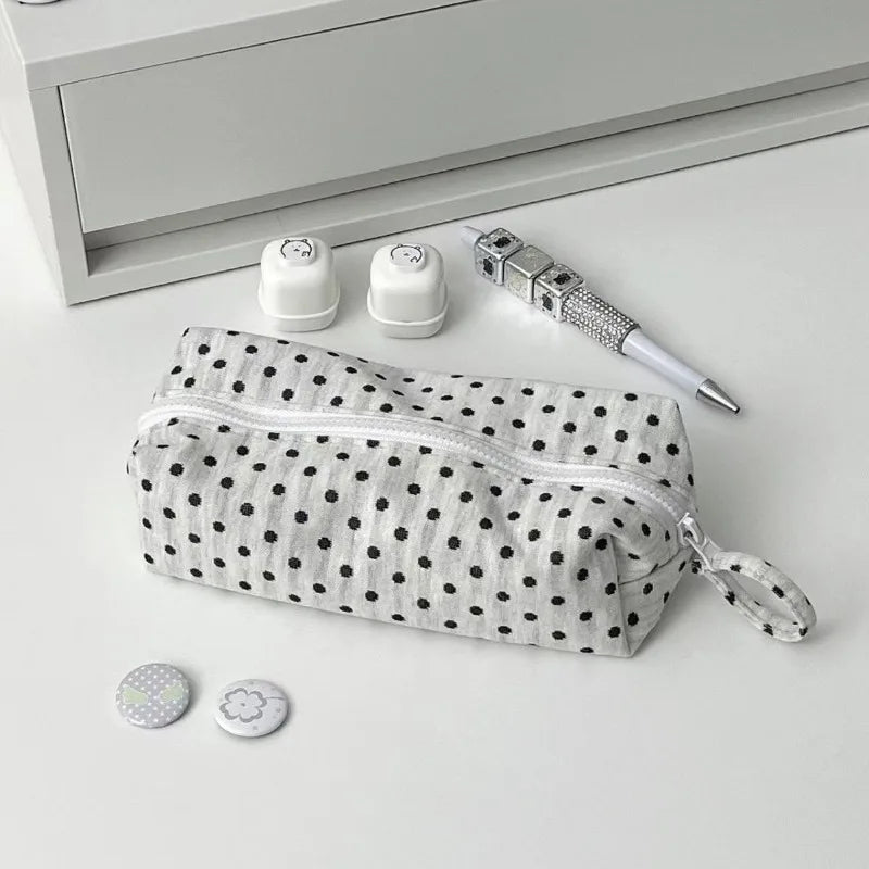 Polka dot Fabric Pencil Bag