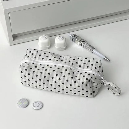 Polka dot Fabric Pencil Bag