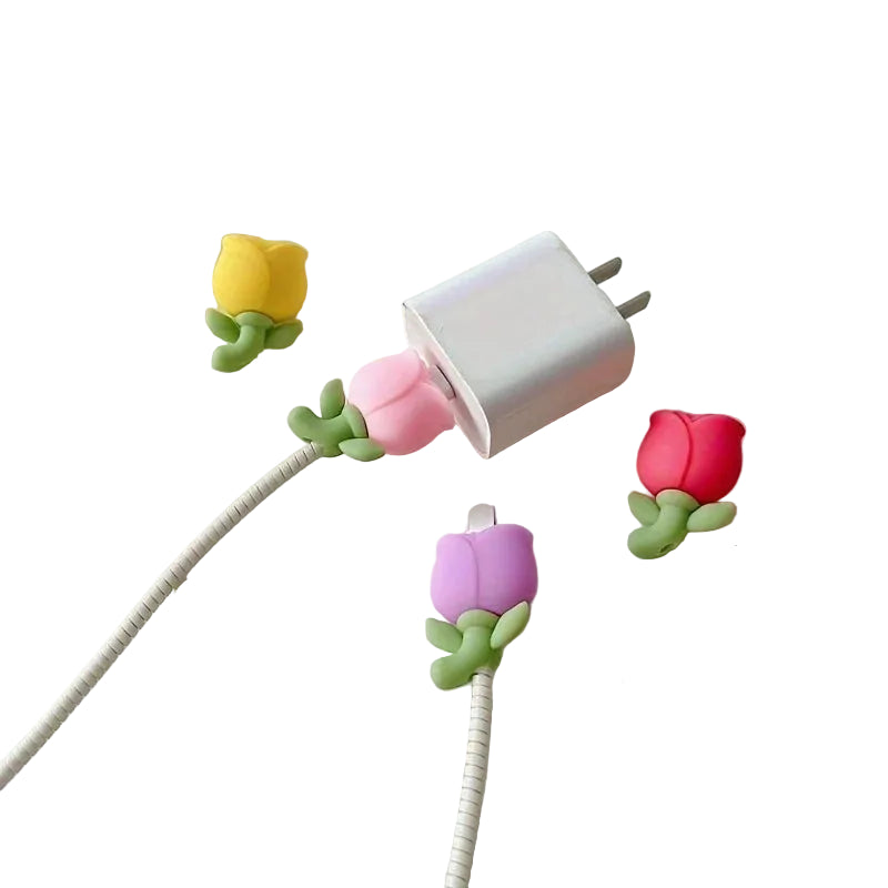 4Pcs Tulip Flower Cable Protector