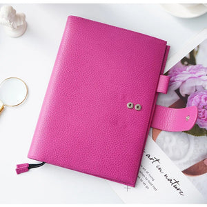 Moterm Fuchsia Rose Firm Pebbled Grain Leather Collection