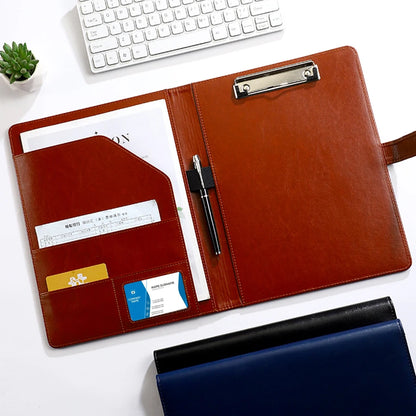 Texture PU Leather Multi-Functional A4 Folder