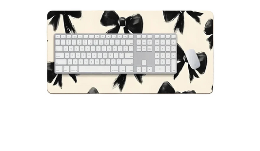 1pc Large Black Bow Pattern Mouse Pad