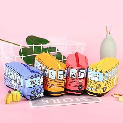 Large Capacity School Bus Pencil Case
