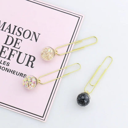 5 Pcs/Set Crystal Ball Paper Clip bookmark