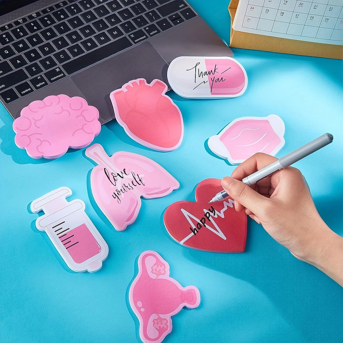 Medical Themed 8 Pieces Self-Adhesive Sticky notes